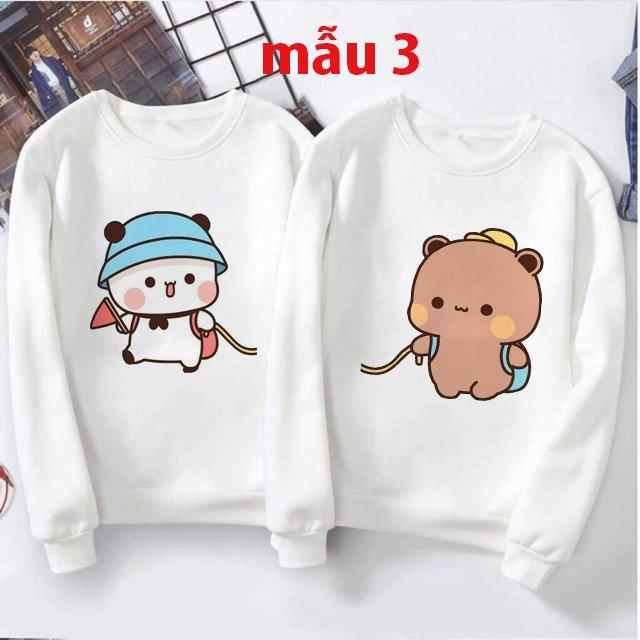 Áo đôi các mẫu gấu cute chất nỉ da cá , dày, ấm áp cho mùa thu đông