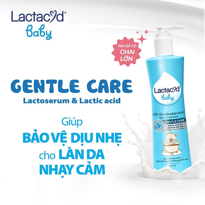 Bộ 2 chai Sữa Tắm Gội Trẻ Em Lactacyd Baby Gentle Care Bảo Vệ Dịu Nhẹ Cho Làn Da Nhạy Cảm 500ml/chai