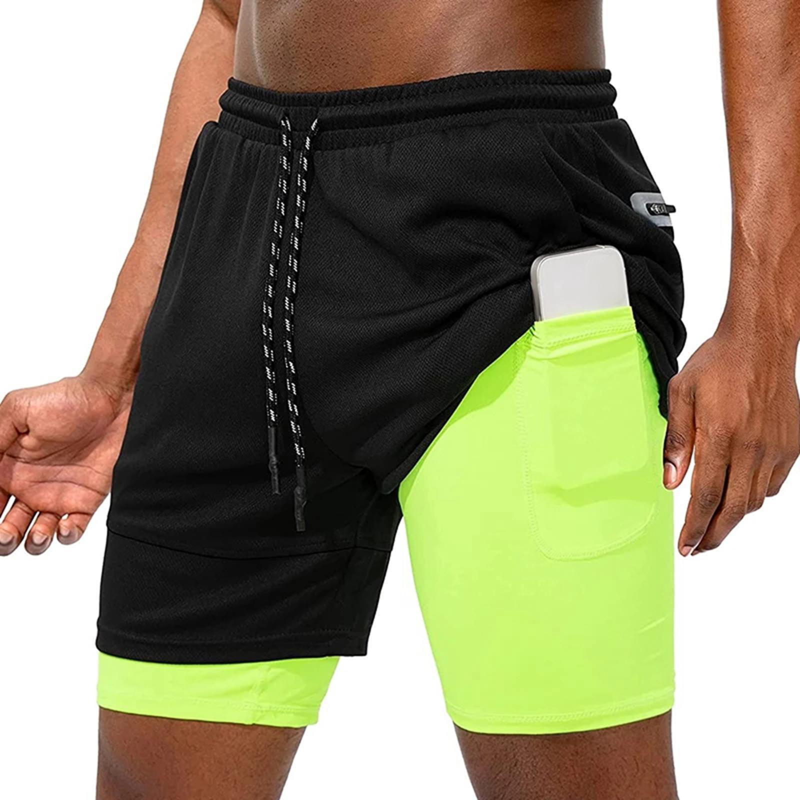 Men' in 1 Running Shorts Summer Sports Shorts for Yoga Sports Training