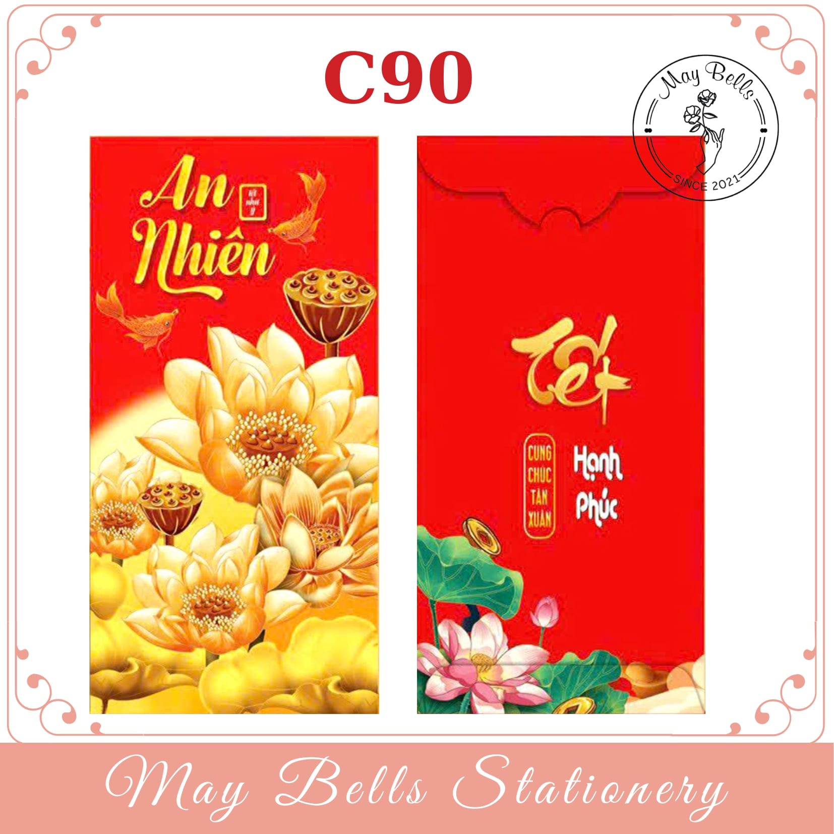 Bao Lì Xì Tết 2024 Giáp Thìn Mẫu XUÂN AN NHIÊN Được Chọn Mẫu, Bao Lì Xì Mừng Tuổi