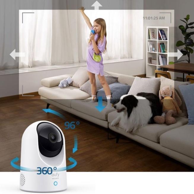 Camera trong nhà Eufy indoor 2K T8410 Xoay 360 độ - Tương thích HomeKit, Độ nét cao 2K , Hỗ trợ lưu trữ iCloud- Hàng Chính Hãng