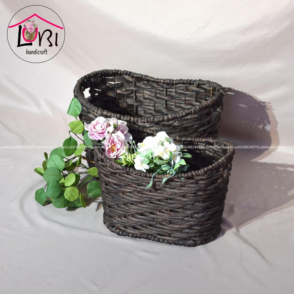 Sọt đựng đồ đan lục bình hình nén bạc - sang trọng
