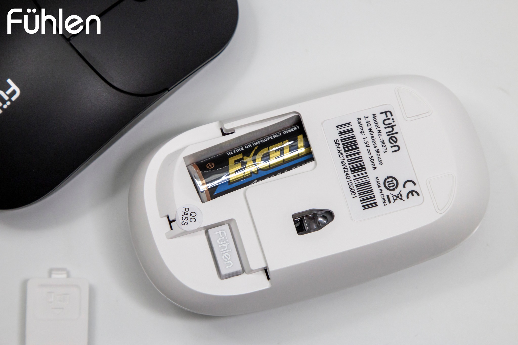 Chuột không dây Fuhlen M07s Wireless, Công thái học, Tặng kèm pin- Hàng chính hãng