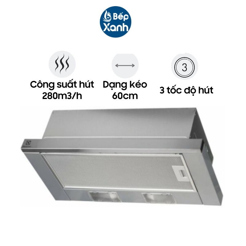 Máy Hút Mùi Âm Tủ Electrolux LFP216S - Dạng Kéo 60 cm - Hàng Chính Hãng