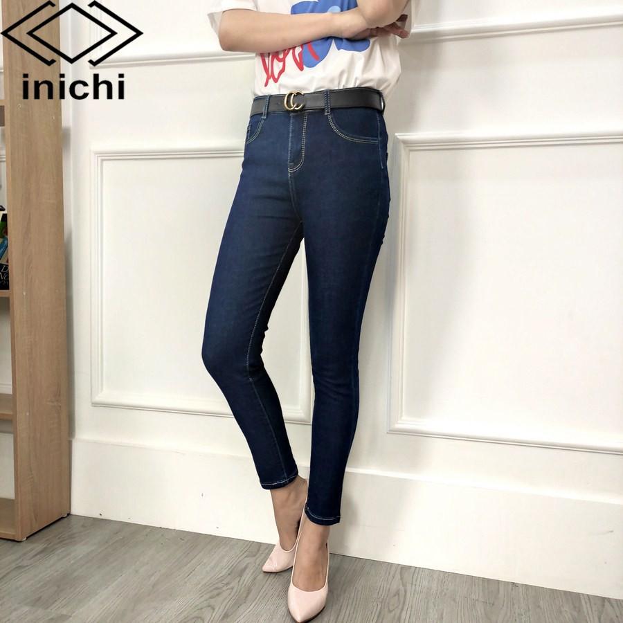 Quần jean nữ INICHI Q697 dài eo cao dáng ôm thiết kế giản dị phong cách hàn quốc quần jean co giản