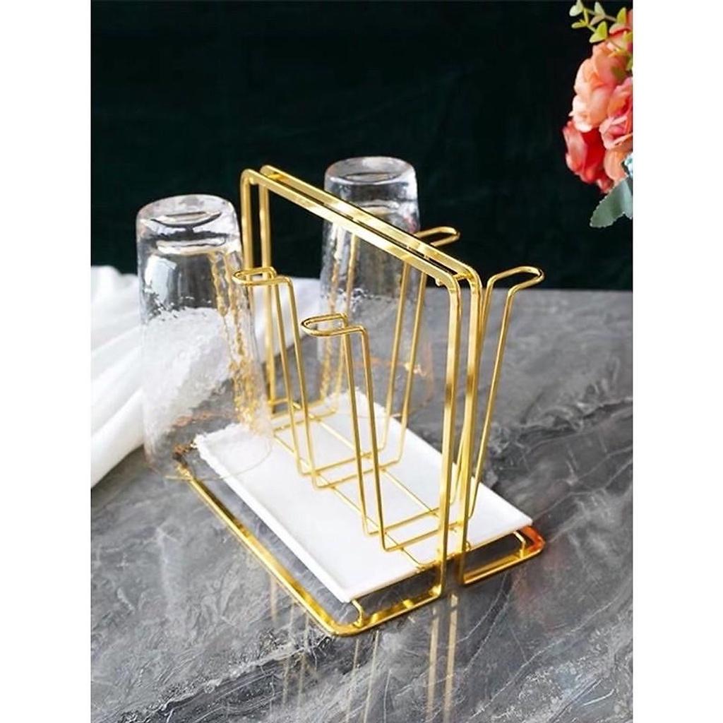 Gía úp ly, Khay úp ly cao cấp không gỉ MẠ VÀNG - HÌNH HƯƠU