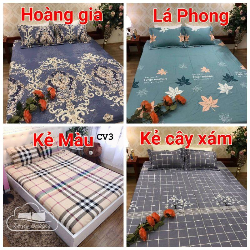 Bộ Ga Giường và Vỏ Gối Cotton 100%. Ga chun và 2 Vỏ gối