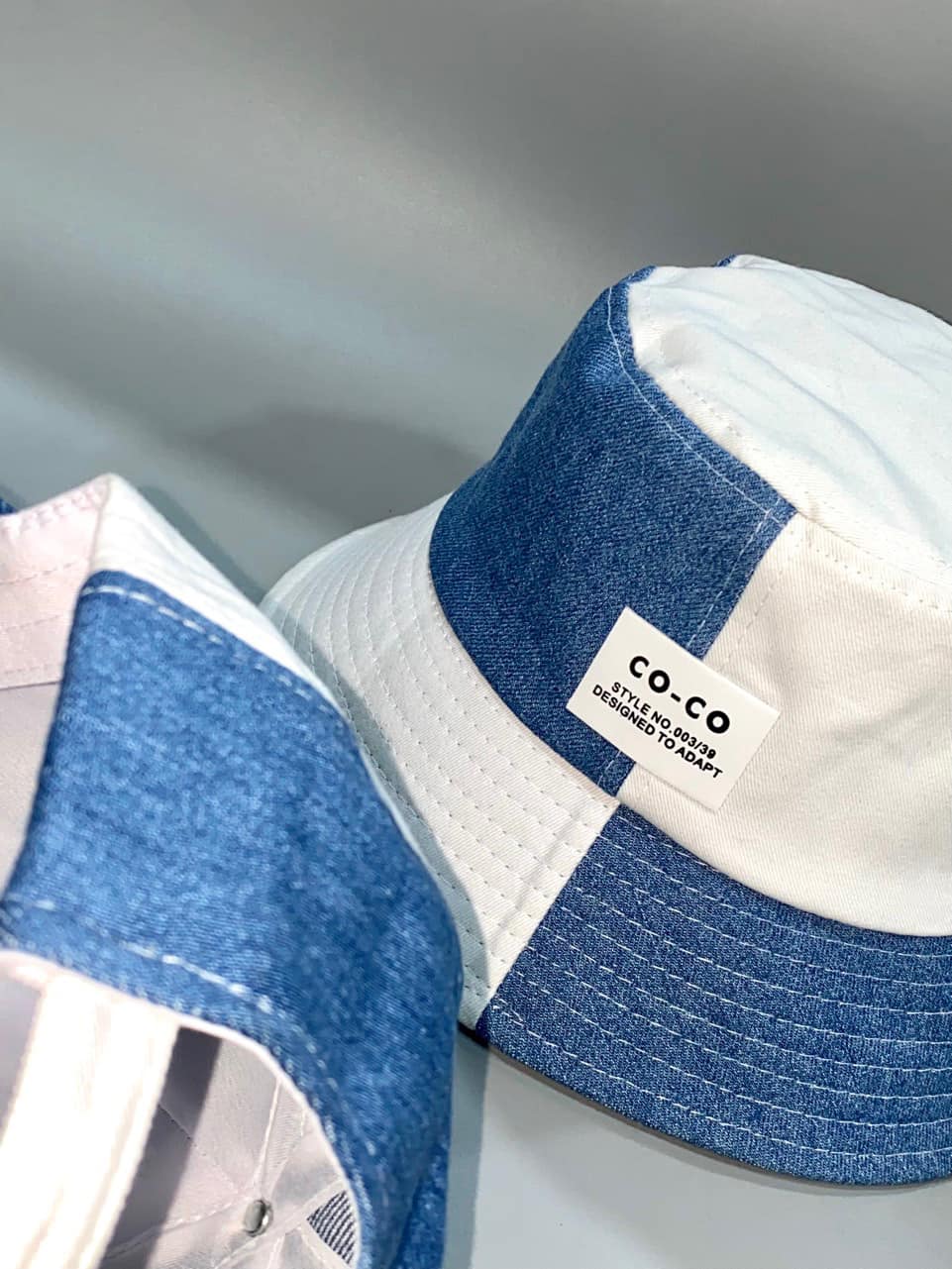 Combo nón cặp nam nữ Co.co phối vải jeans form chuẩn thời trang đường phố cao cấp