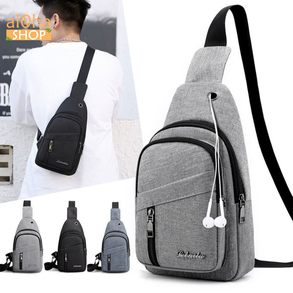 Túi đeo chéo vải Canvas Fashion unisex nam nữ - al0ha Shop