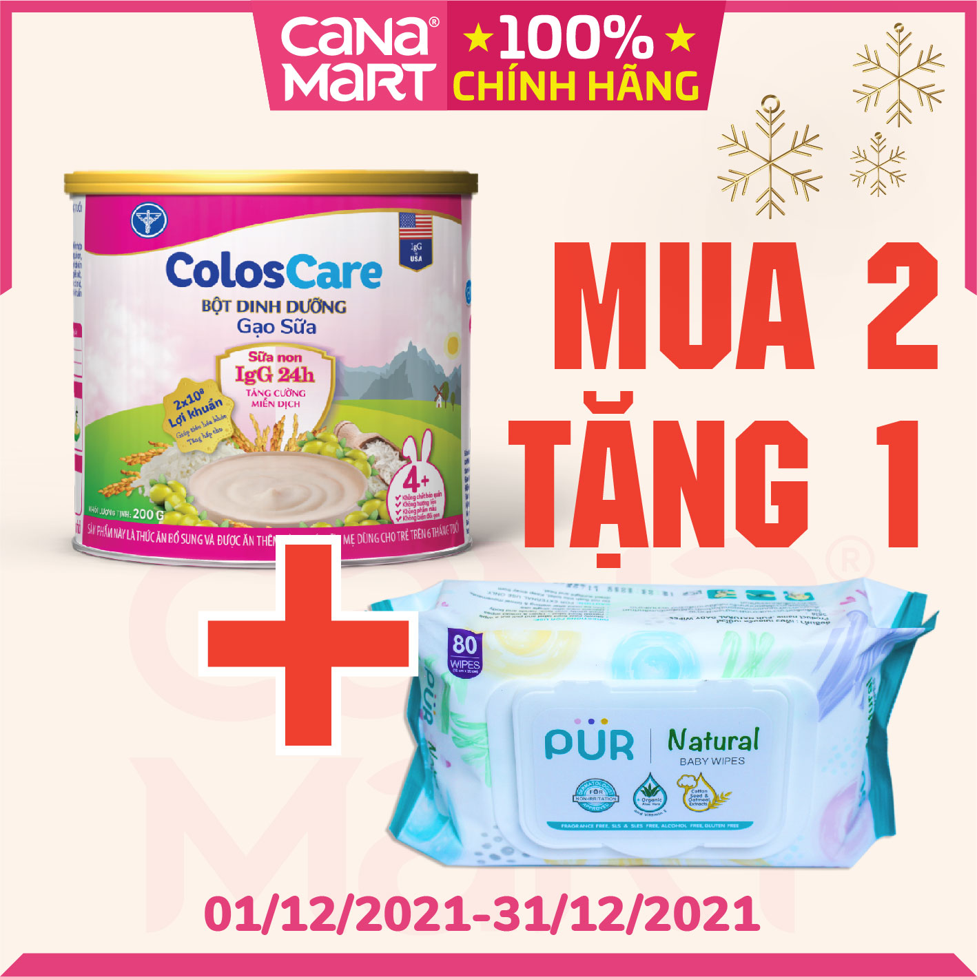 Bột ăn dặm tốt cho bé Nutricare Coloscare Gạo sữa, sữa non IgG 24h (200g)