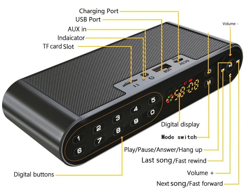 Loa Buetooth chính hãng Q8 siêu Bass âm thanh chuẩn Hifi Đen PF161