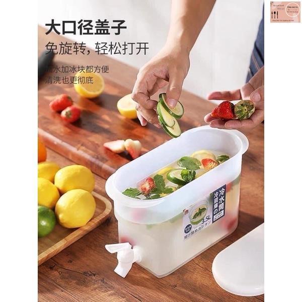 Bình nước 3.5L - Bình để trà có vòi chuyên để tủ lạnh siêu tiện lợi mẫu mới 2021 - Bình đựng nước để tủ lạnh