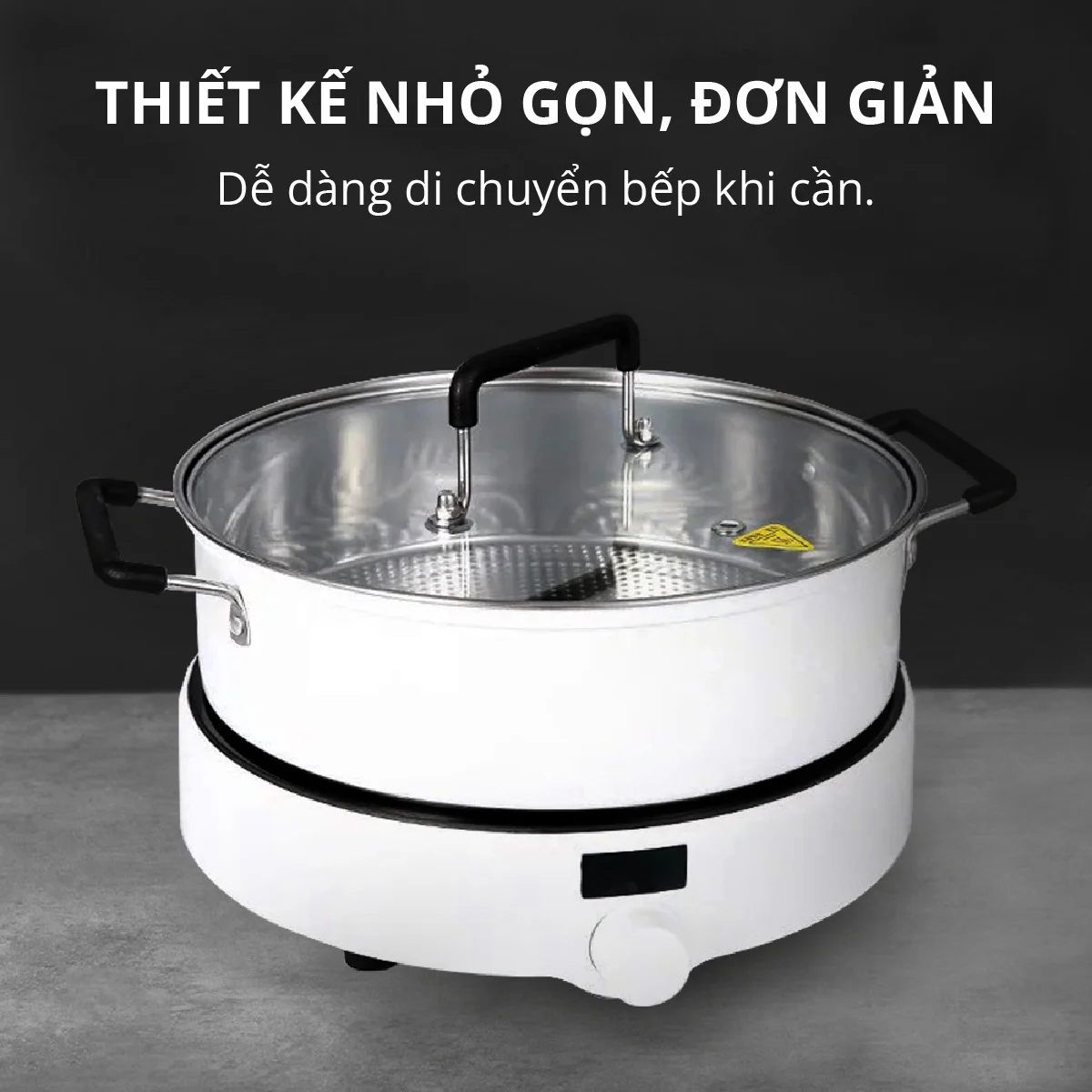 Nồi lẩu điện từ Mishio kèm nồi 5L - Hàng chính hãng