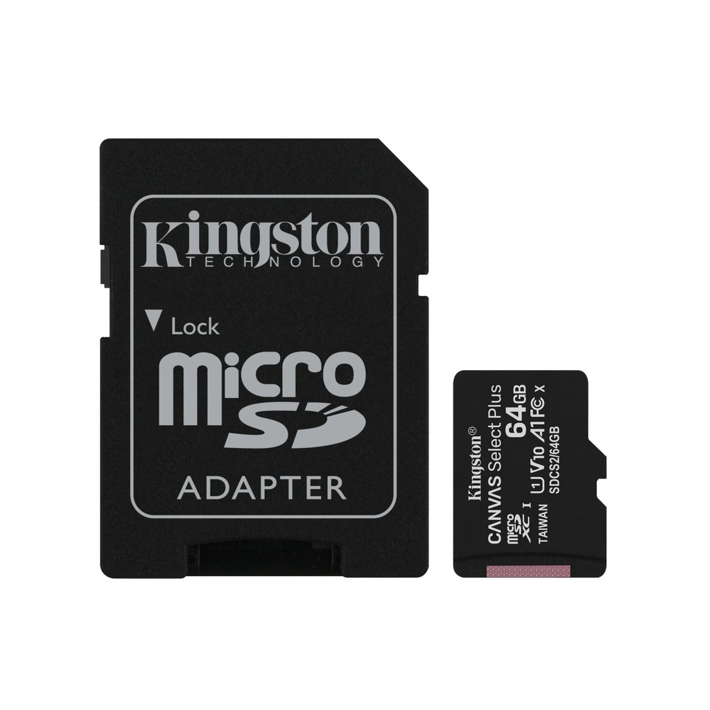 Thẻ nhớ micro SDXC Kingston 64GB Canvas Select Plus upto 100MB/s Adapter - Hàng Chính Hãng