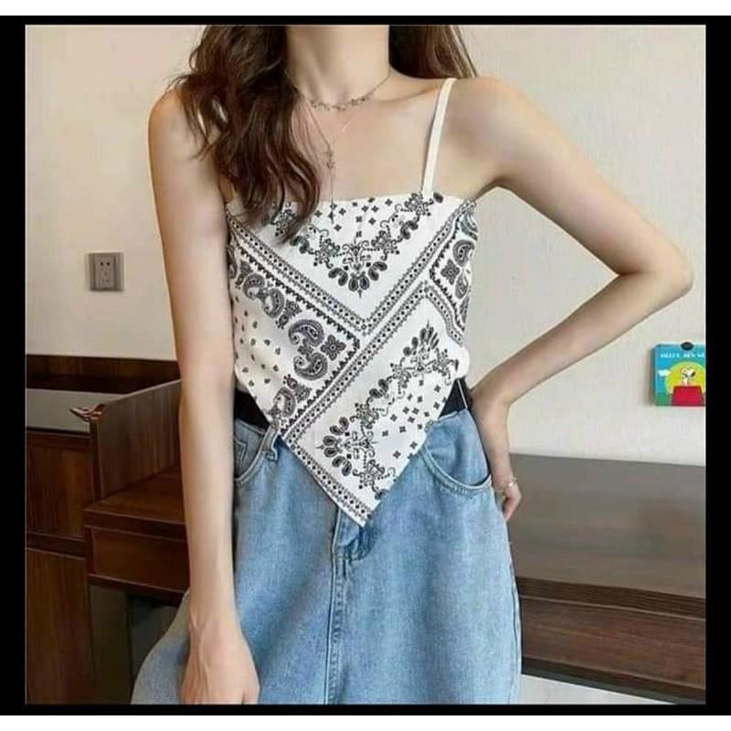 Áo hai dây thổ cẩm hai lớp, kèm ảnh thật shop tự chụp