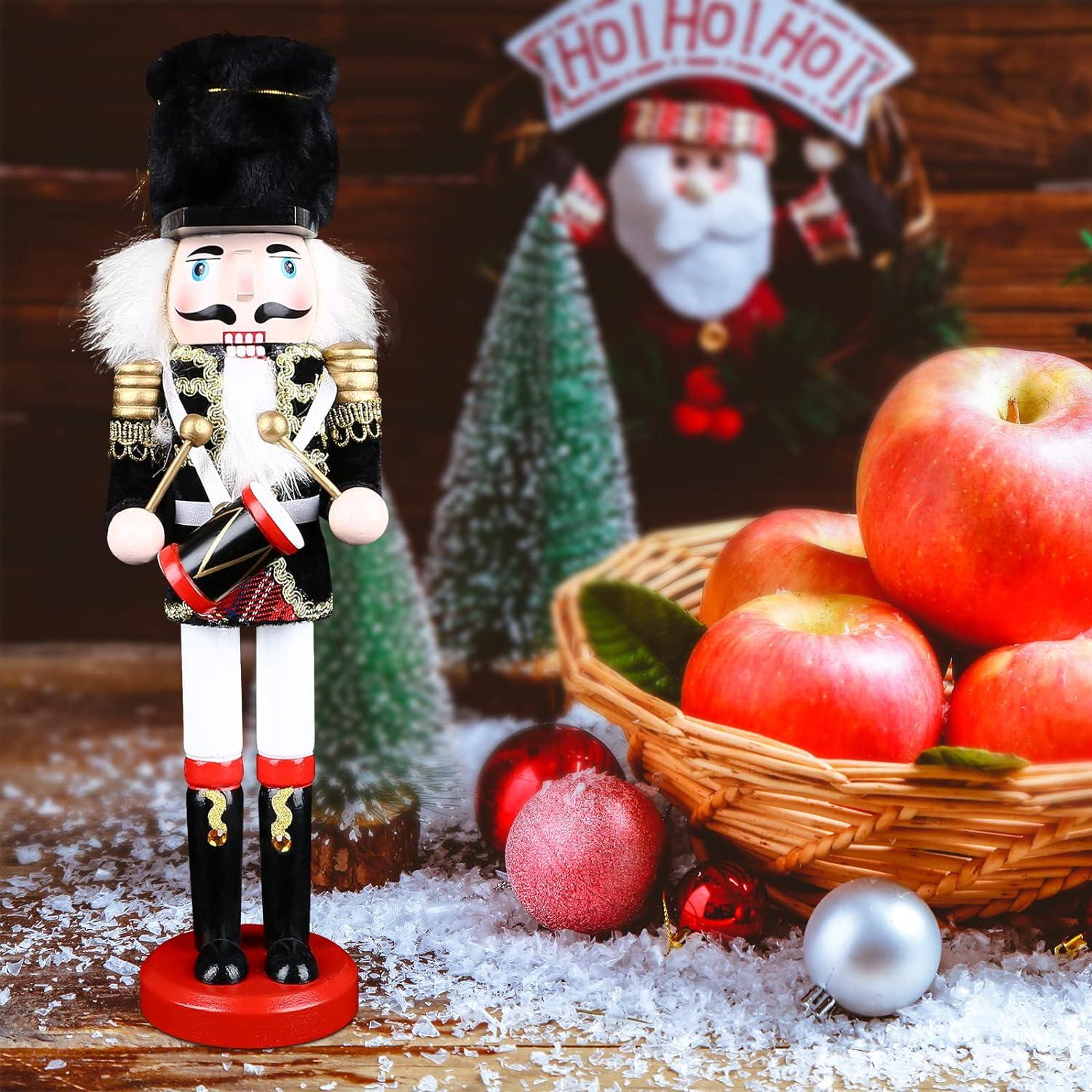 Nutcracker Đồ trang trí Giáng sinh, 30cm/11,8in Nutcracker Soldier Bằng gỗ Nutcracker King Soldier Hình Trang trí búp bê Trang trí cho Tiệc liên hoan ngoài trời Quà tặng Giáng sinh cho Trẻ em (Trống)