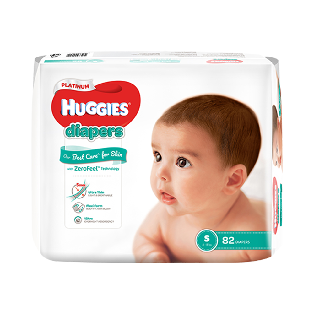 Tã dán siêu cao cấp Huggies Platinum S82 (82 miếng) [Tặng khăn ướt 72 tờ]