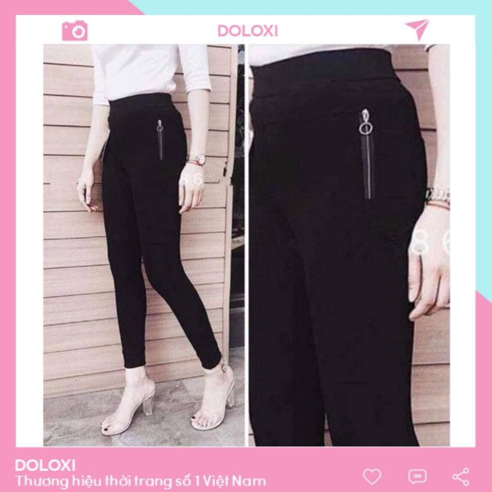 Quần legging nữ đẹp cạp cao nâng mông túi khóa chất umi co giãn cao cấp xuất Hàn Quốc Q766