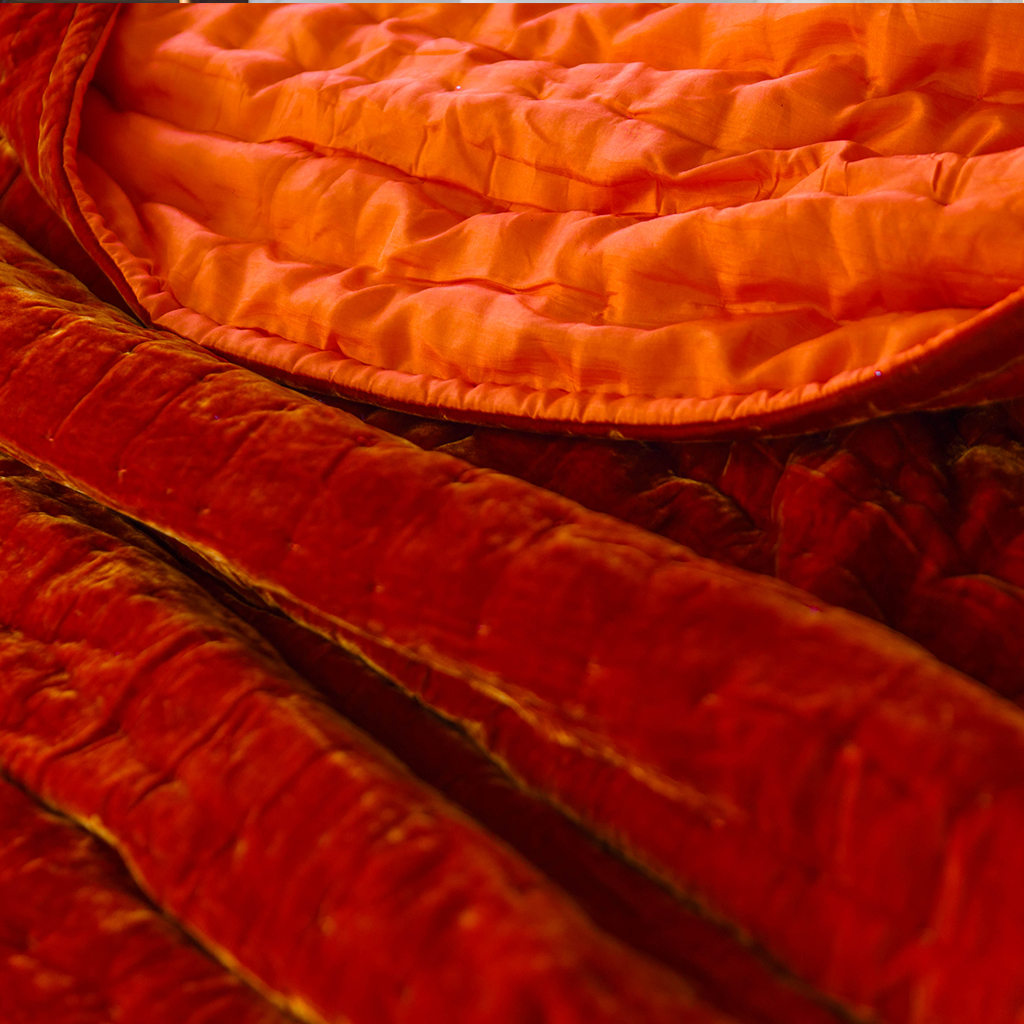 Chăn Nhung Cam Khâu Sa Hạt , Chăn Nhung Lụa Chần Bông Điều Hòa Cao Cấp Dùng Bốn Mùa I Silk Velvet Blanket.