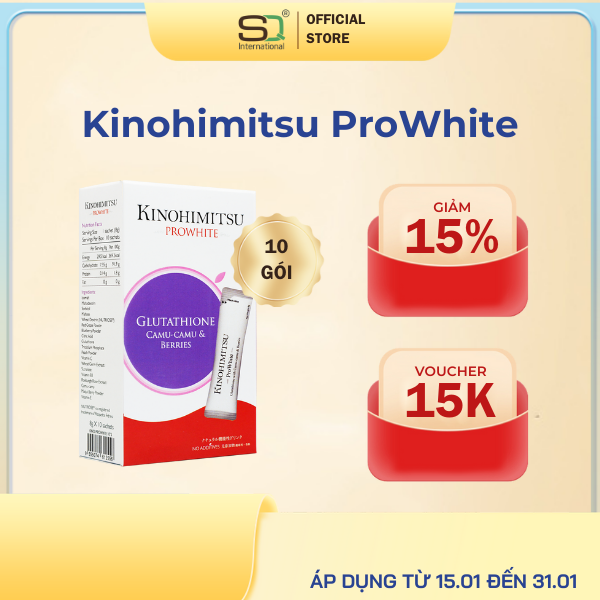 Bột uống Glutathione Giúp Trắng Da, Khoẻ Gan Prowhite Hộp 10 gói