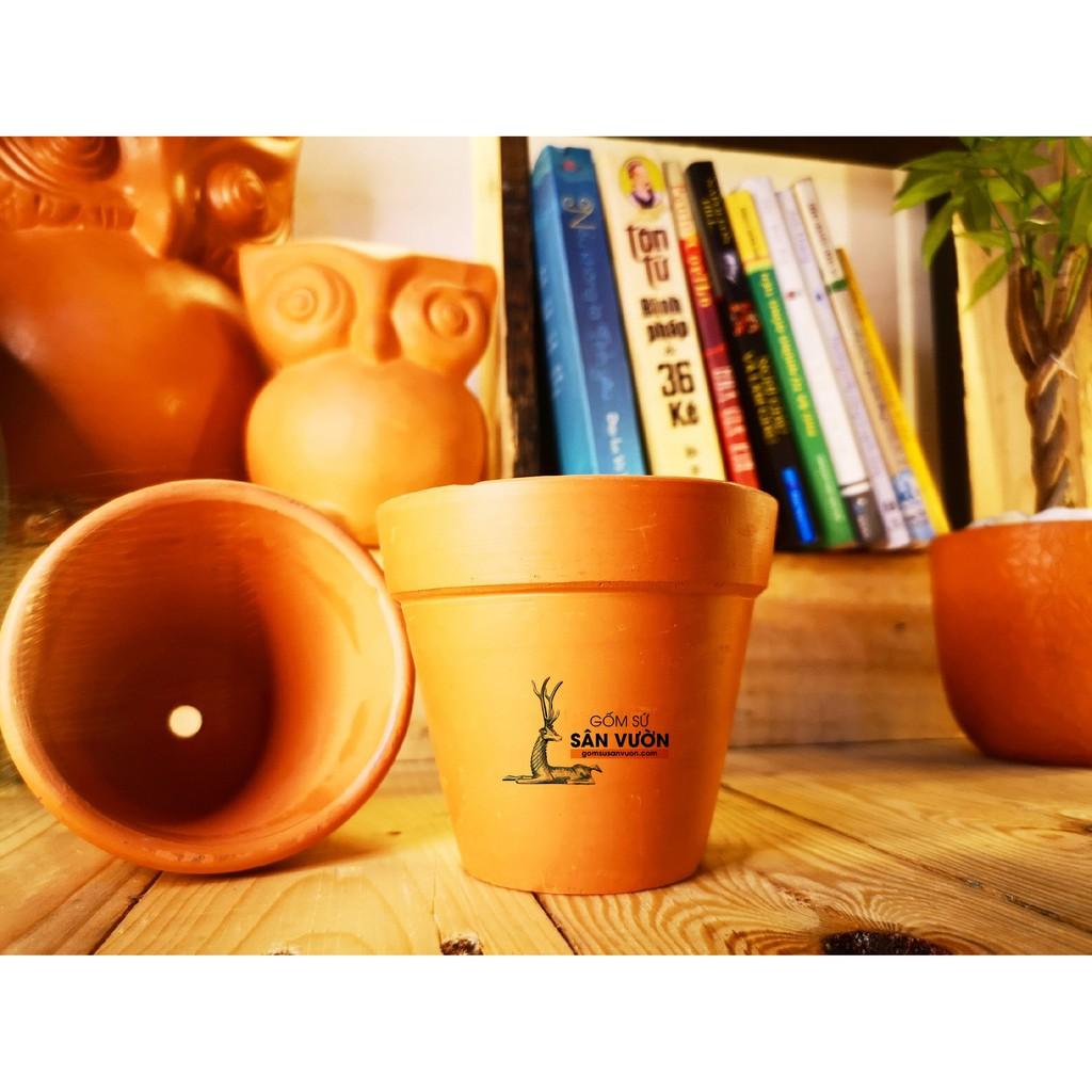 Chậu gốm trồng cây kiểu LY GỜ size 5cm  - gốm đất nung chất lượng cao Bình Dương