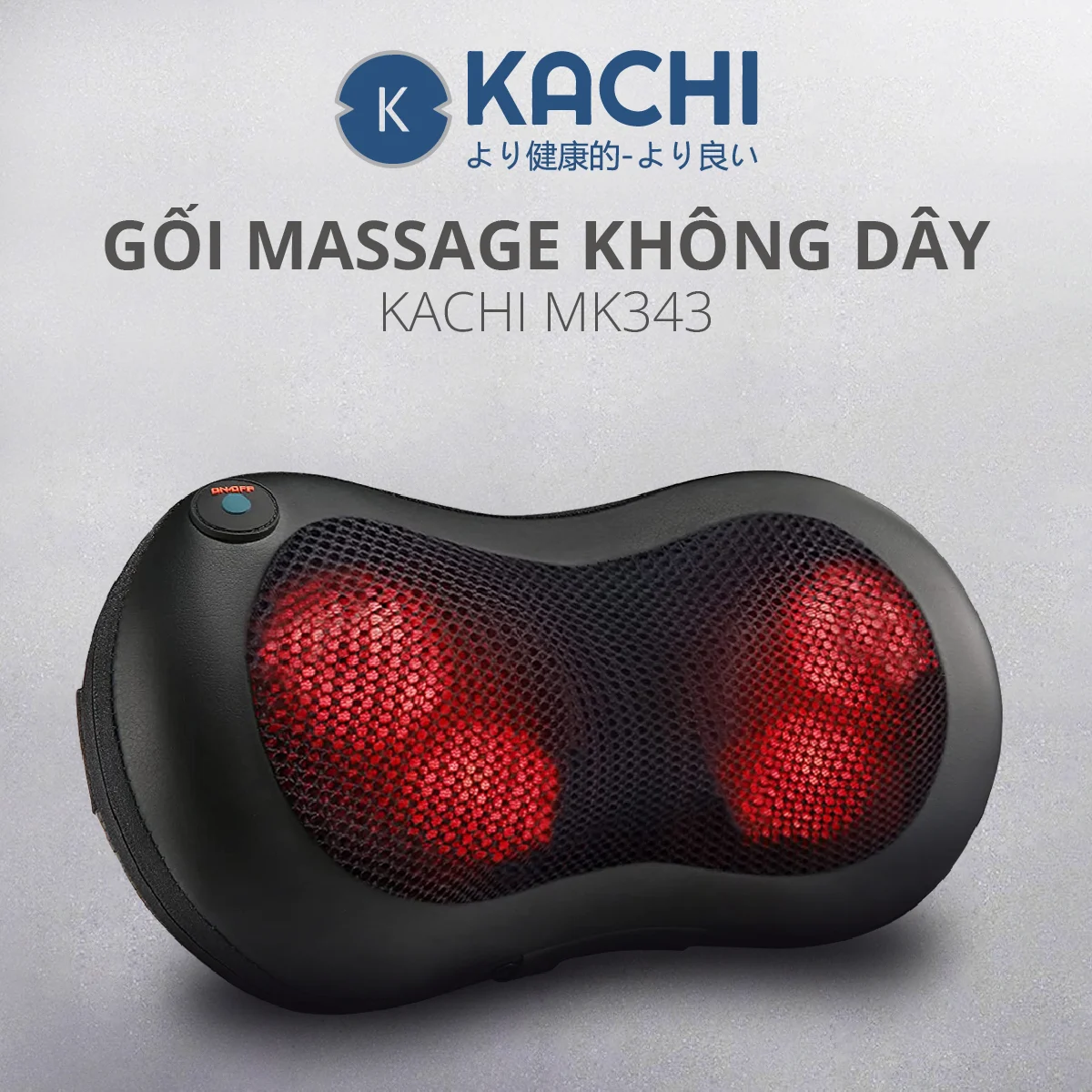 Gối massage không dây Kachi dòng cao cấp MK343 pin 2000mAh