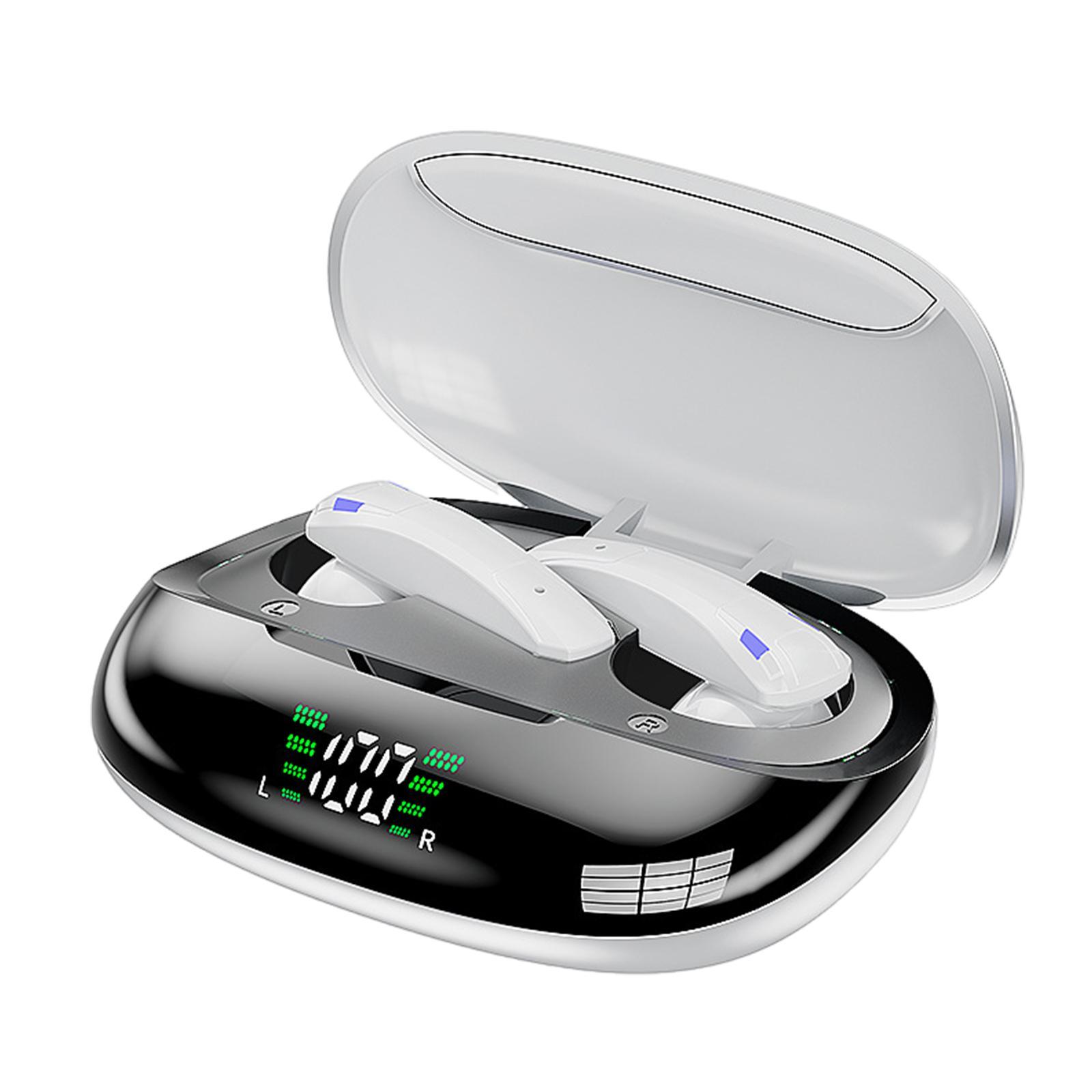 Wireless LED Display Headphones for Gaming Running Low Latency White