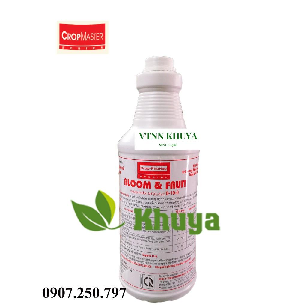 Phân bón Bloom & Fruit 6-19-0 chai 1 lít Kích thích ra hoa và Đậu trái
