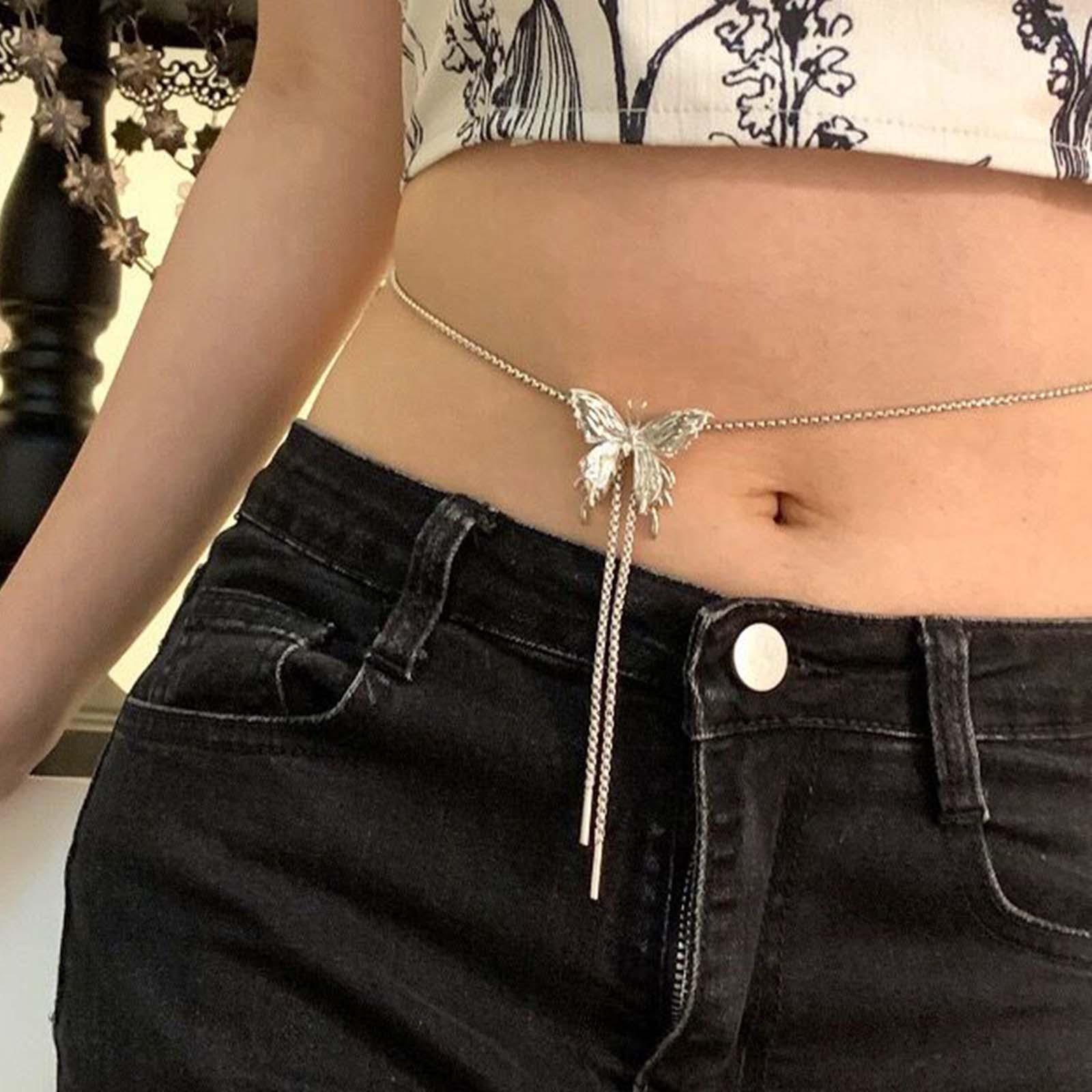 Butterfly Pendant Individuality Hiphop Adjustable Chain for Women Girls Gift