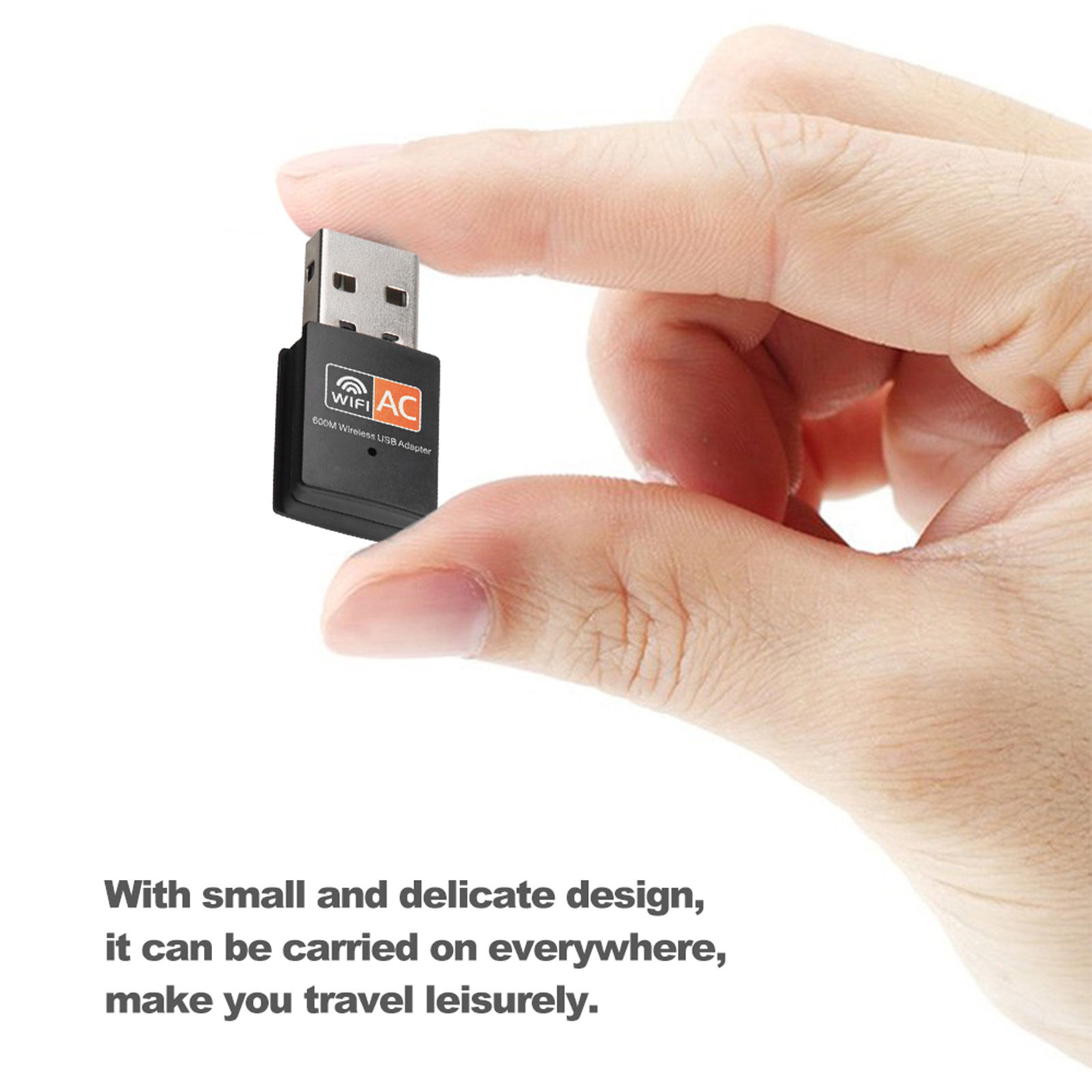 Bộ điều hợp USB WiFi cho MAC Windows Black băng tần kép 600Mbps 2.4GHz + 5GHz USB Wireless Adapter Antenna Wifi 802.11a / b / g / n / ac