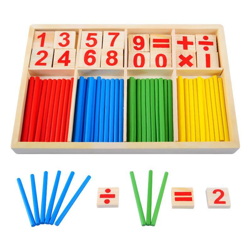 Đồ chơi toán học bộ que tính bằng gỗ trí tuệ cho bé