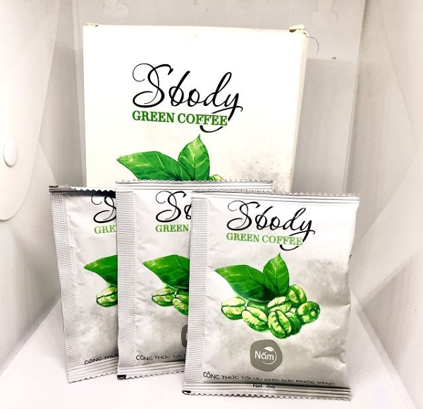 Nấm hỗ trợ Giảm Cân Sbody Green Coffee - Hộp 12 gói / 180G - Tặng kèm Thước dây đo vòng eo