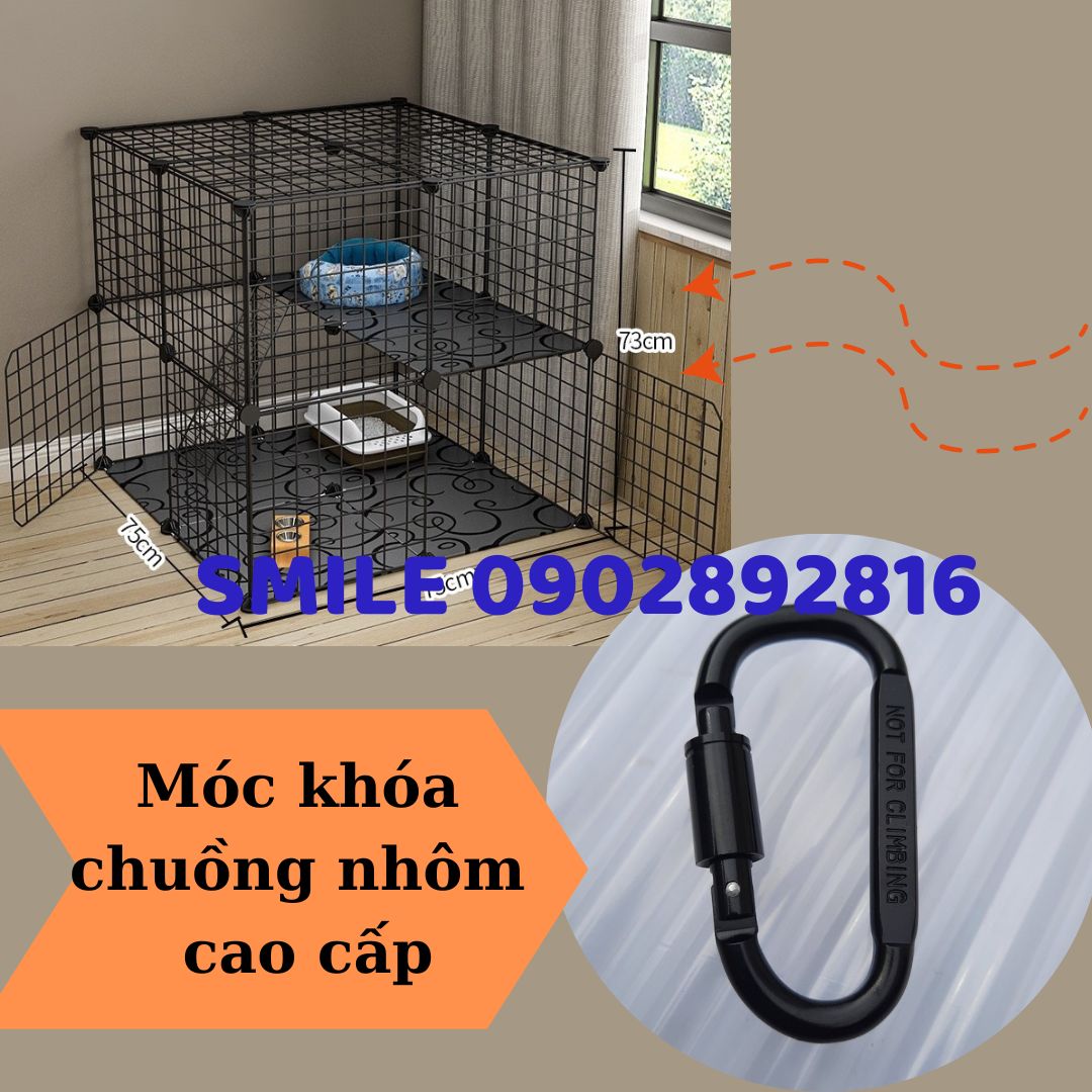 Móc Khóa Chữ D Chuyên Dụng Khóa Chuồng Ghép - Hộp Kim Nhôm Cao cấp - Có Ren Vặn Chốt Khóa Siêu Bền