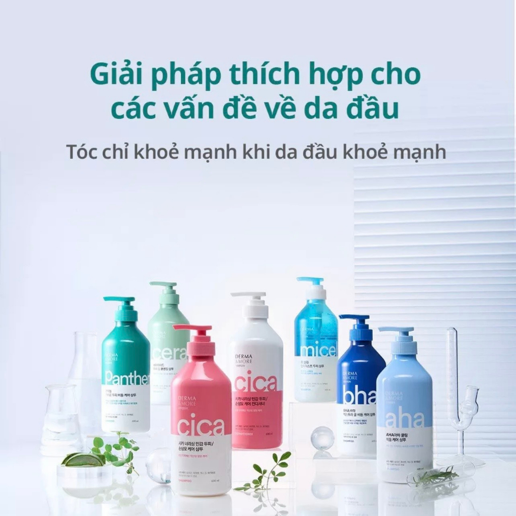 Dầu gội làm sạch sâu cho tóc dầu, bết Derma & More Ceramide Hàn Quốc 600ml