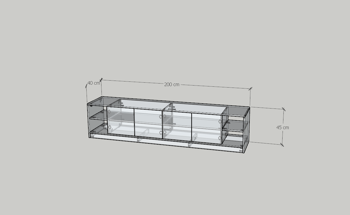 HAPPY FURNITURE , Kệ TV 4 cửa mở - MERI , KTV_089 , 200cm x 40cm x 45cm DxRxC