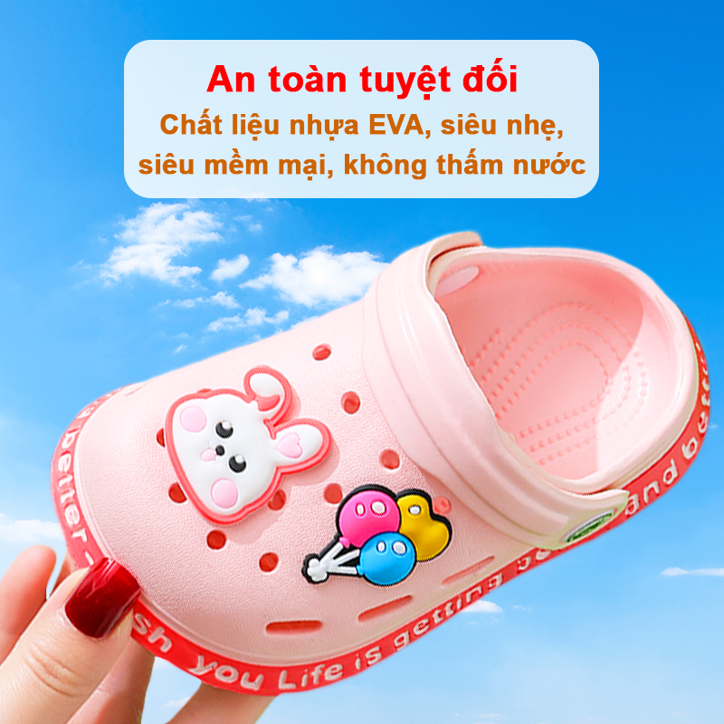 Dép sục cho bé trai và bé gái siêu nhẹ Baby-S, Dép cho bé chống trơn trượt họa tiết xinh xắn – SD7