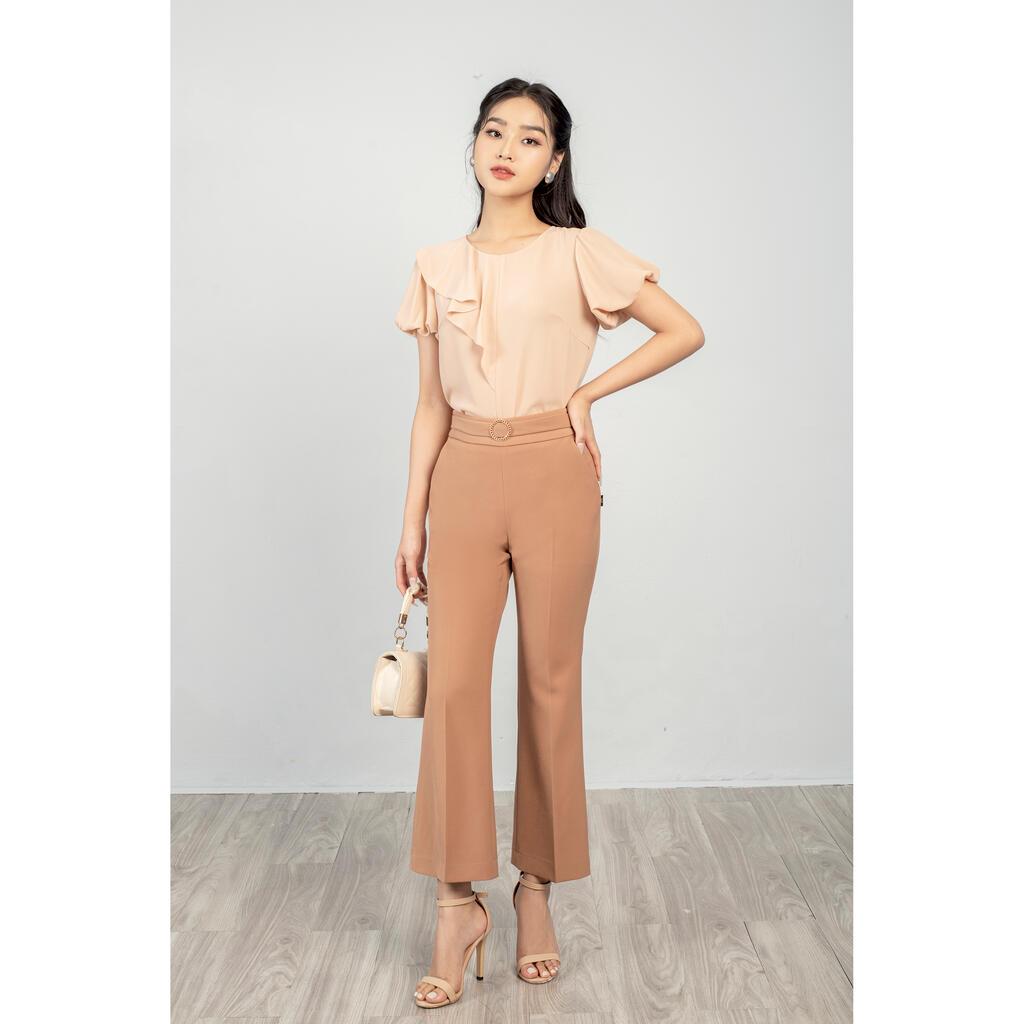 Quần ống loe, cạp kèm đai MMOutfit M-QU061121087