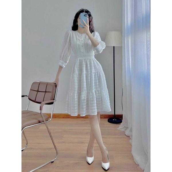 Đầm Dự Tiệc Babydoll Phối Ren - D0373