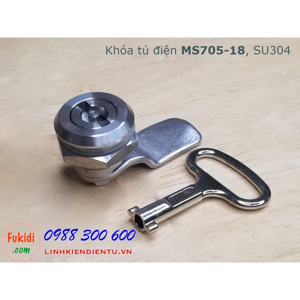 Khóa tủ điện MS705-18 chất liệu SU304 khóa tam giác, vuông và chữ S