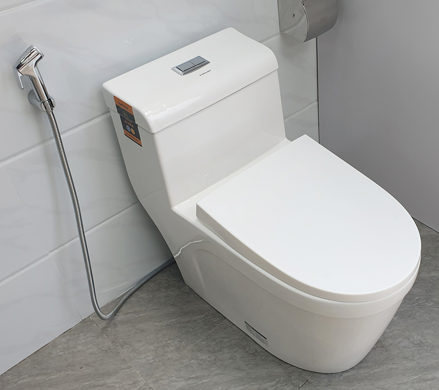 Bồn cầu 1 khối men Nano tuyết bóng sáng, nắp đóng siêu êm, 2 chế độ xả Eurolife EL-BC216