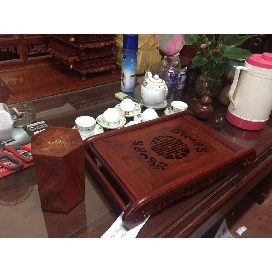 Khay trà cuốn thư gỗ hương cao cấp