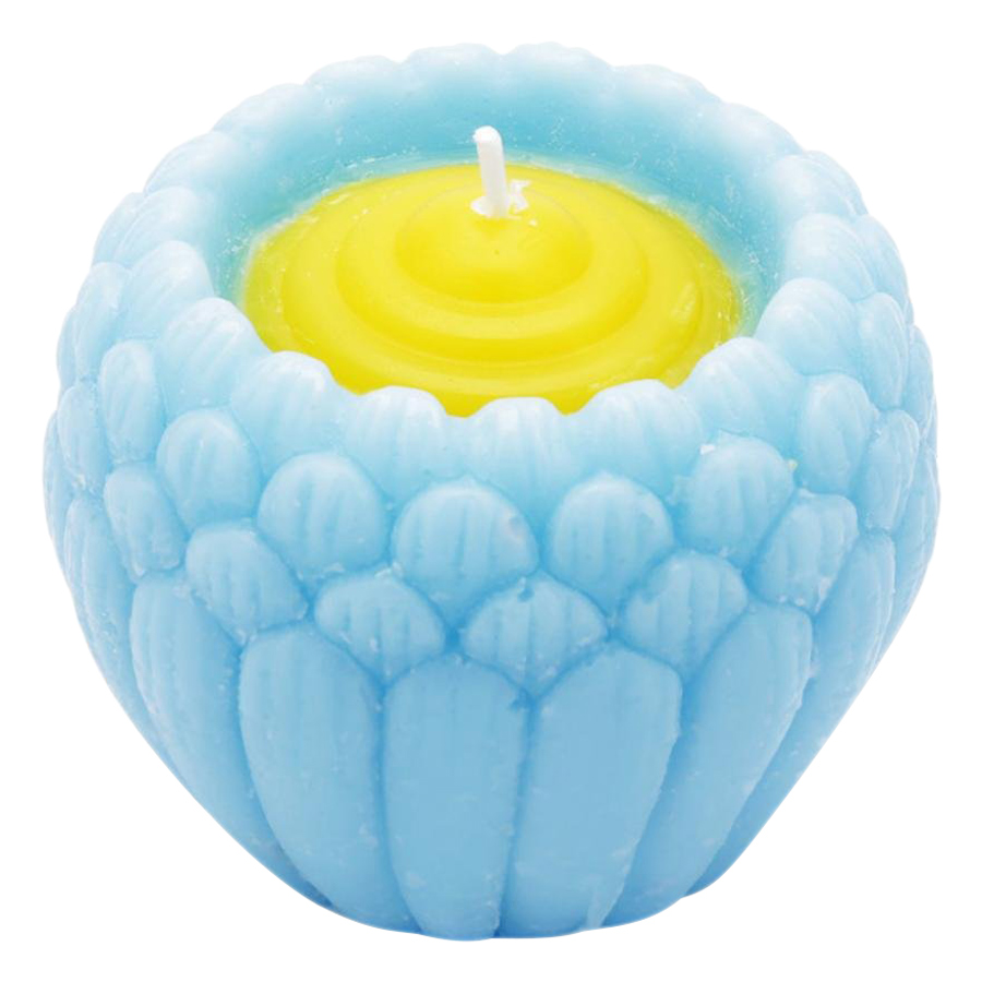 Nến Hoa Sen Nhật Quang Minh Candle Ftramart NQM9907 (9 x 9 x 7 cm) - Xanh Da Trời