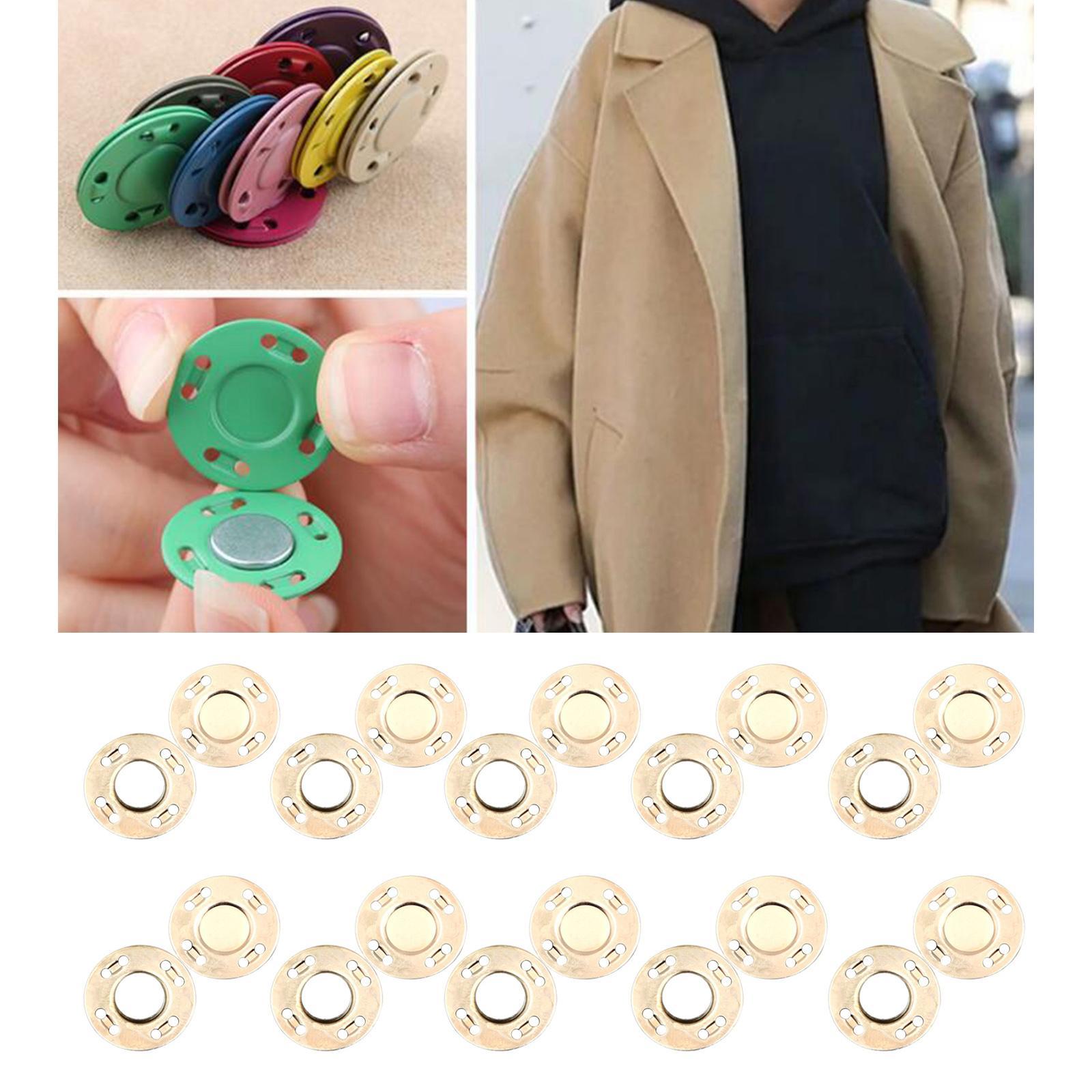 10Pairs Button Clasps Snaps Sewing Coats Closure DIY Craft Gold