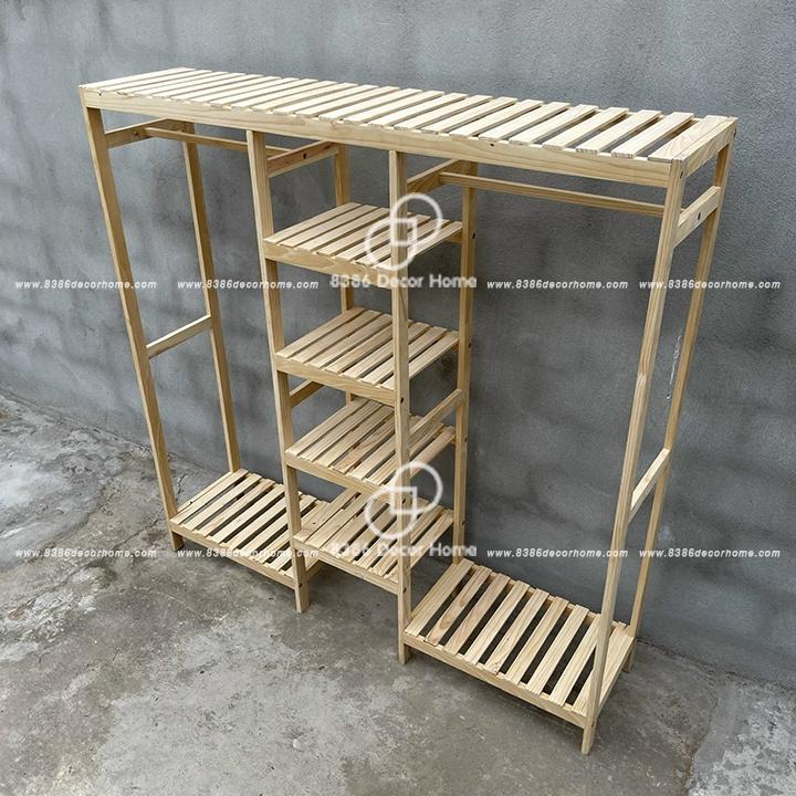 Kệ treo quần áo 3 ngăn Decor homstay, phòng khách sạn, trang trí, cửa hàng shop quần áo
