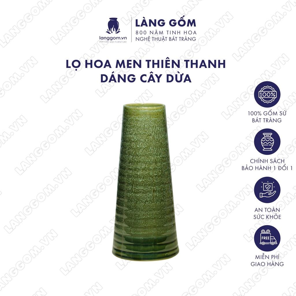 Bình hoa, lọ hoa Gốm sứ Bát Tràng cao cấp men hỏa biến dáng cây dừa dùng làm quà tặng, trang trí - Làng Gốm Bát Tràng