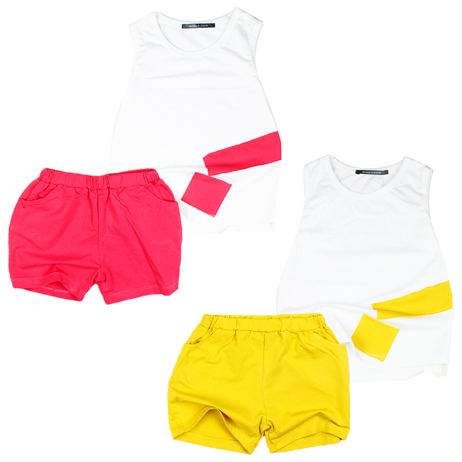 Bộ thun bé gái 8 đến 20 kg casual ba lỗ cho bé gái 1 đến 6 tuổi hàng Quảng Châu 01258-01259