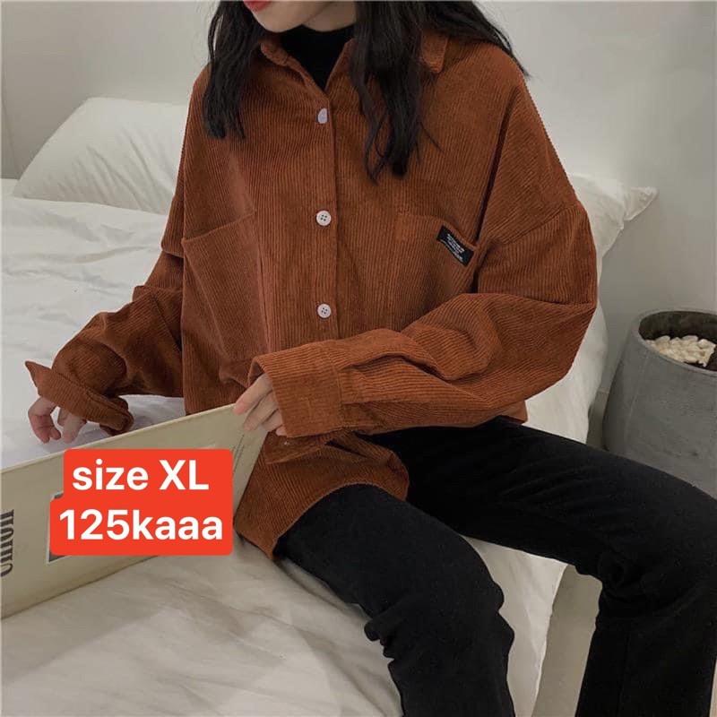 Áo sơ mi nhung lì oversize vintage Hàn Quốc ZOZO_unisex