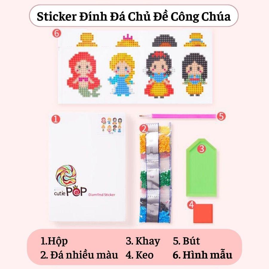 Tranh Đính Đá Trẻ Em Bộ Làm Sticker Đính Đá Trang Trí