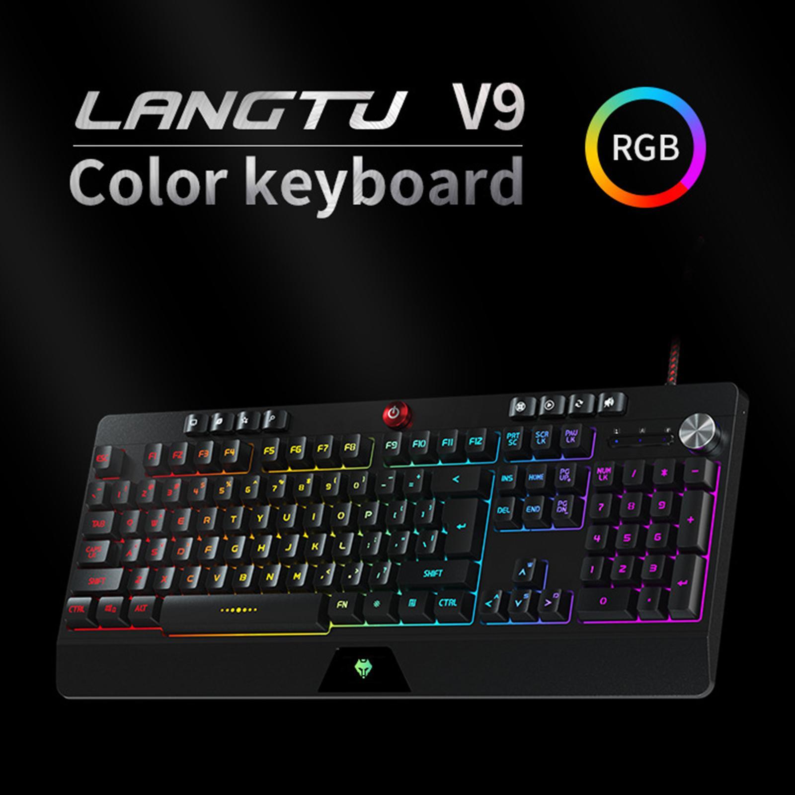 Gaming Keyboard and Mouse Set Standard Keys Adjustable for Gamer Desktop