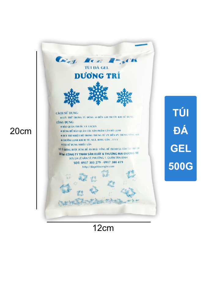 Combo 5 Túi Đá Khô Đá Gel 500g Giữ Lạnh Bảo Quản Thực Phẩm